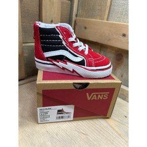 Vans SK8-Hi Zip Bolt (Infant/Toddler) Red/Black 6 Toddler Superhero